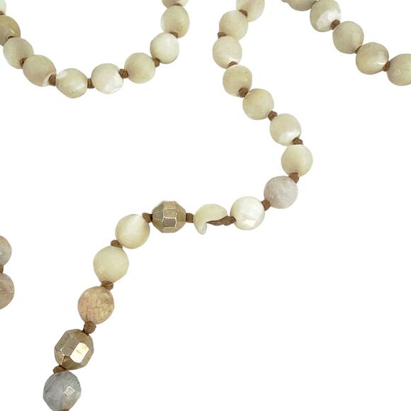 CHAN LUU Semi-Precious Necklace or Wrap Bracelet in White & Gold - Picture 11 of 12